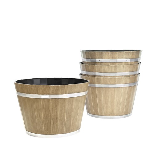 Uimoso resin barrel planter - resin,